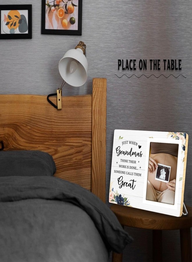 KLYTINK Grandma Gifts Photo Frame, Great Grandmothre Gifts for Gigi Grandmother Gift Wooden Picture Frames, Pregnancy Announcement Picture Frames, Just When Grandmas Think Their Work Is Done (White Grandma, 4 x 6 Photo) - Image 5